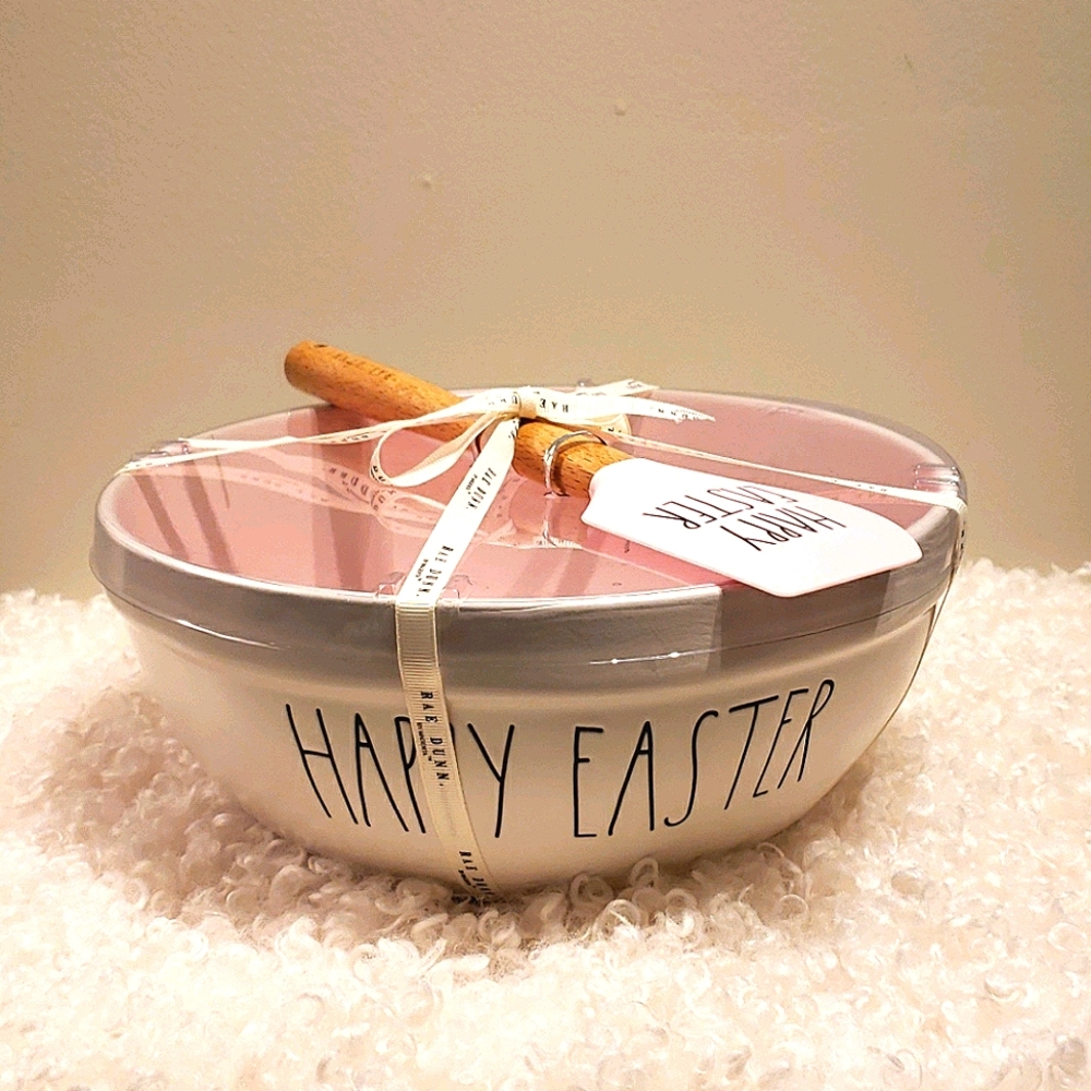 Rae dunn HAPPY EASTER Bowl with Spatula